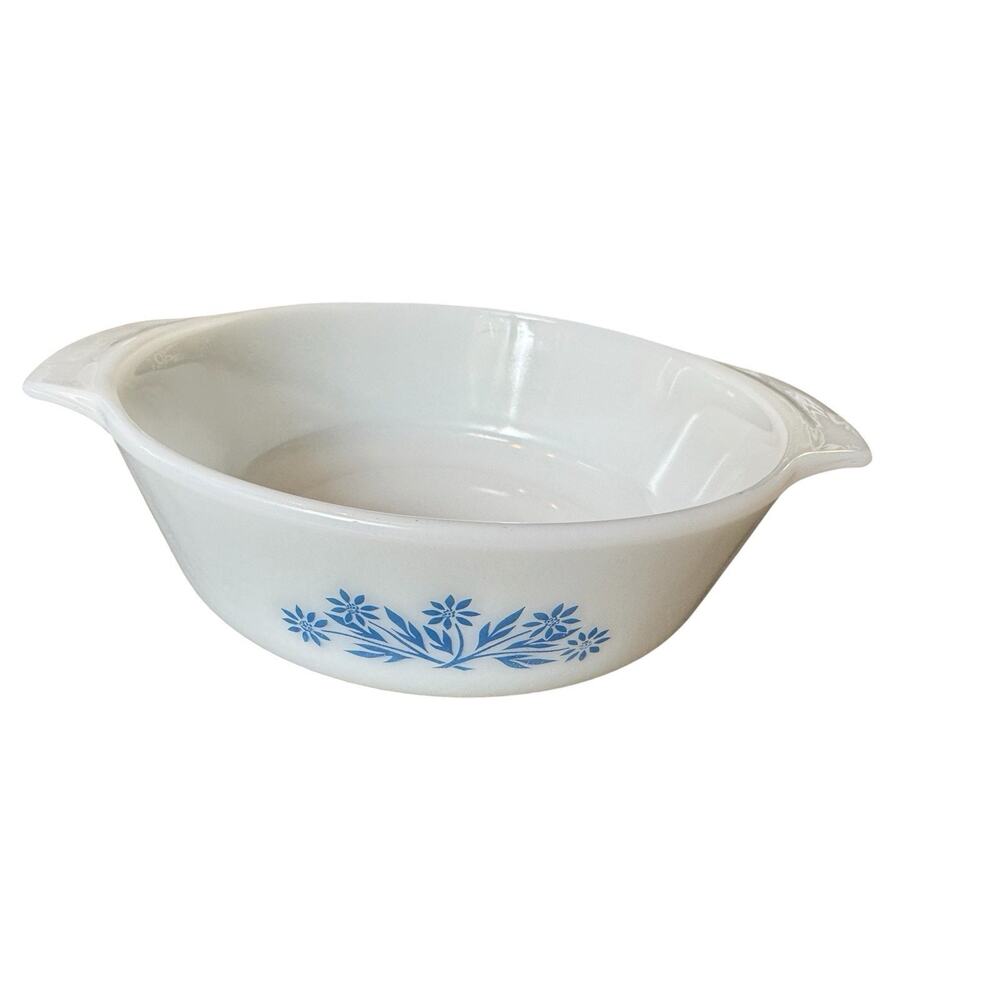 Corning Ware (?) Cornflower Blue Round Casserole Dish 9 Inch Vintage Kitchen USA